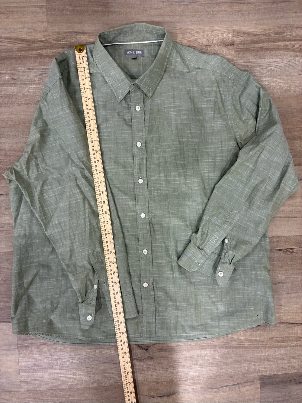 Ash & Erie long sleeve Green Men's Button-Up Shirt XXL